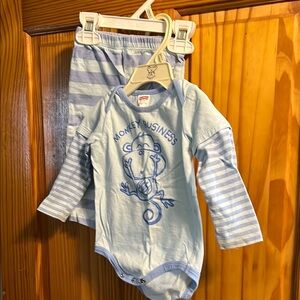 Fisher-Price Blue Monkey Business Kids Matching Set Size 6-9 months